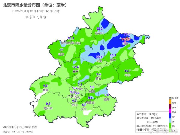 炒股配资股票开户 北京密云、怀柔部分地区昨夜出现暴雨，本次降雨过程现已结束